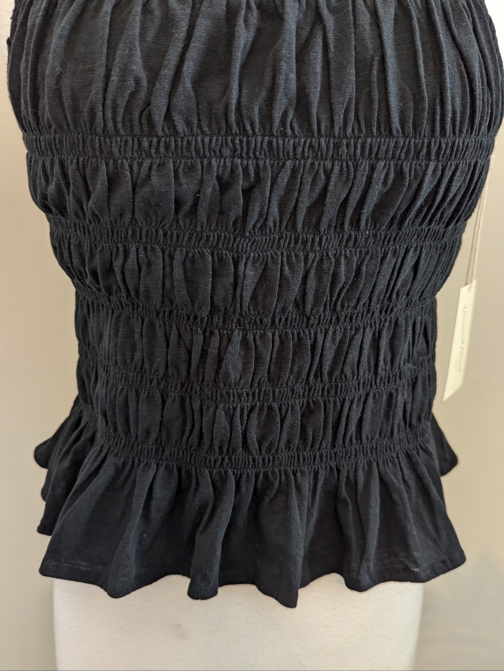 Universal Thread | Target Black Smocked Ruffle Hem Tank Top XL - Picture 3 of 9